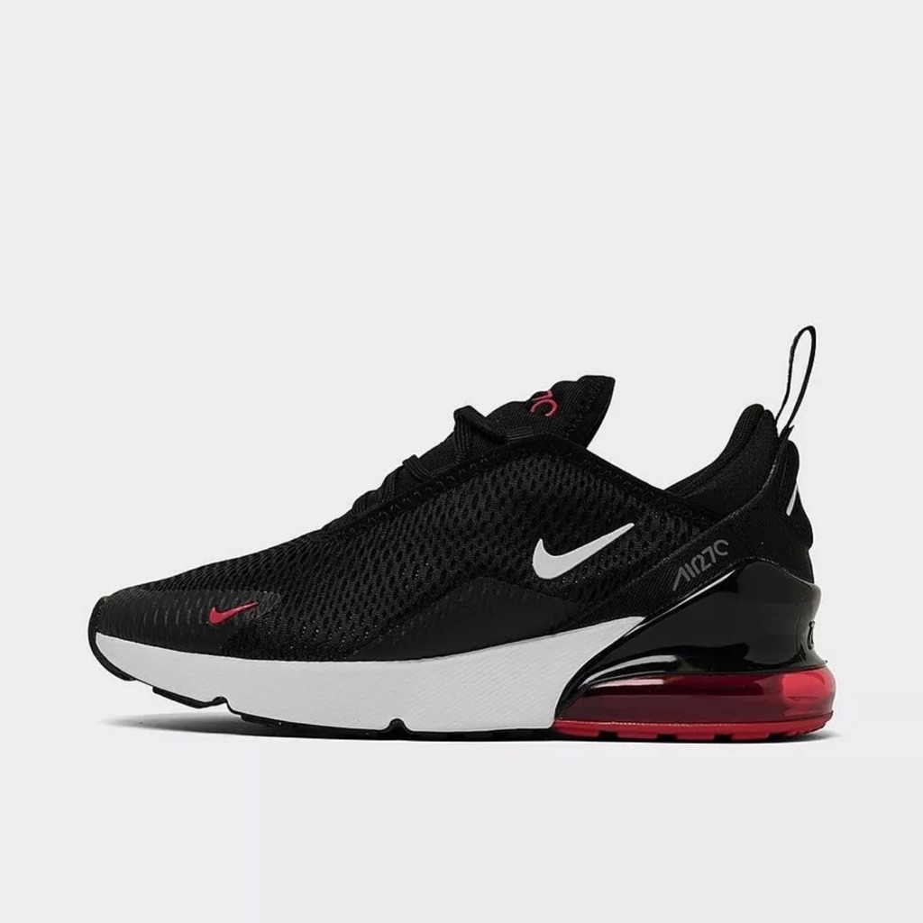 Nib Kid Nike Air Max 270 (Ps) Preschool Black/White-Gym Red Iron Grey